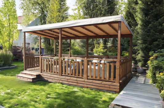 TERRASSE AUTOPORTEE 6MX3M AVEC PERGOLA 6MX3M