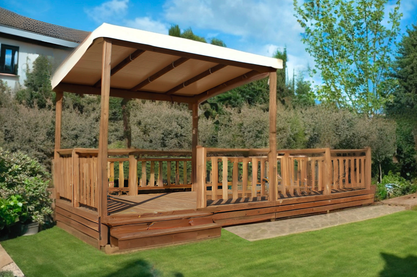 TERRASSE AUTOPORTEE 6M X 3M avec PERGOLA 3MX3M