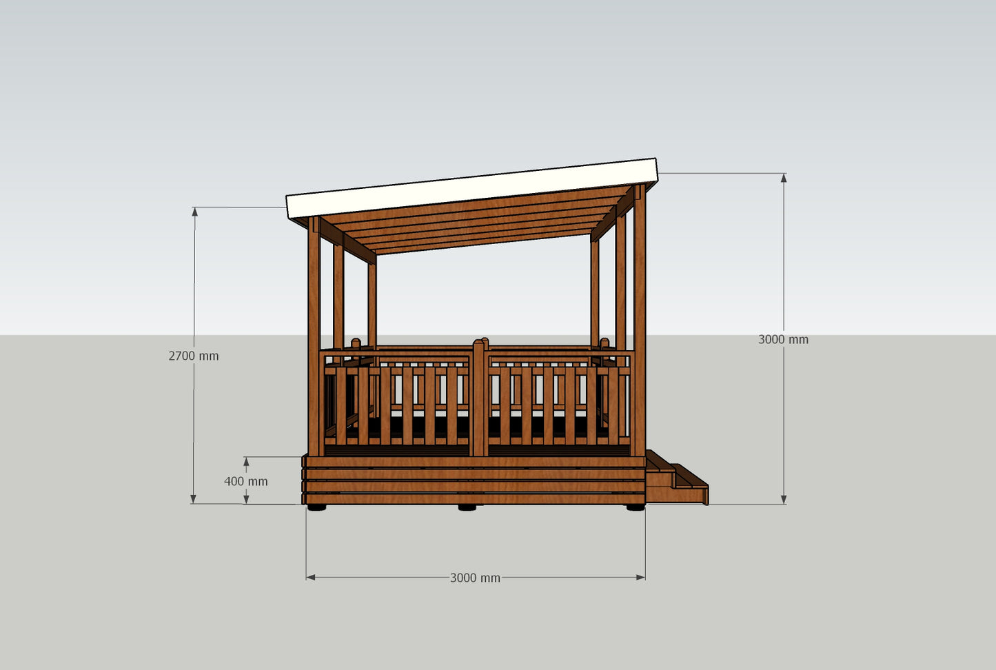 TERRASSE AUTOPRTEE + PERGOLA 4.50MX3M