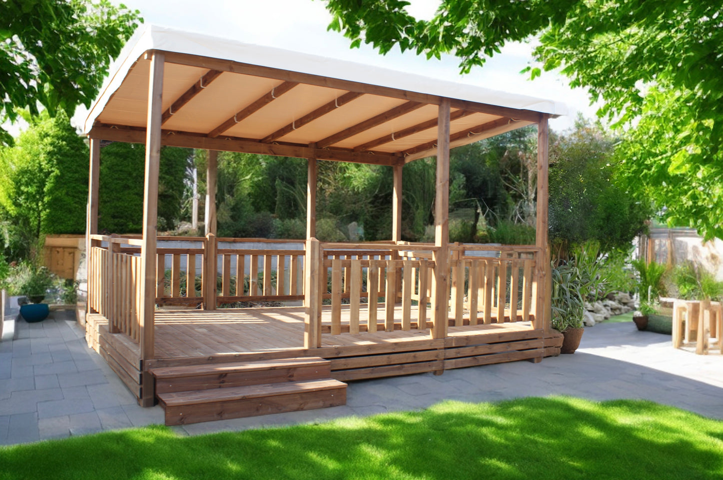 TERRASSE AUTOPRTEE + PERGOLA 4.50MX3M
