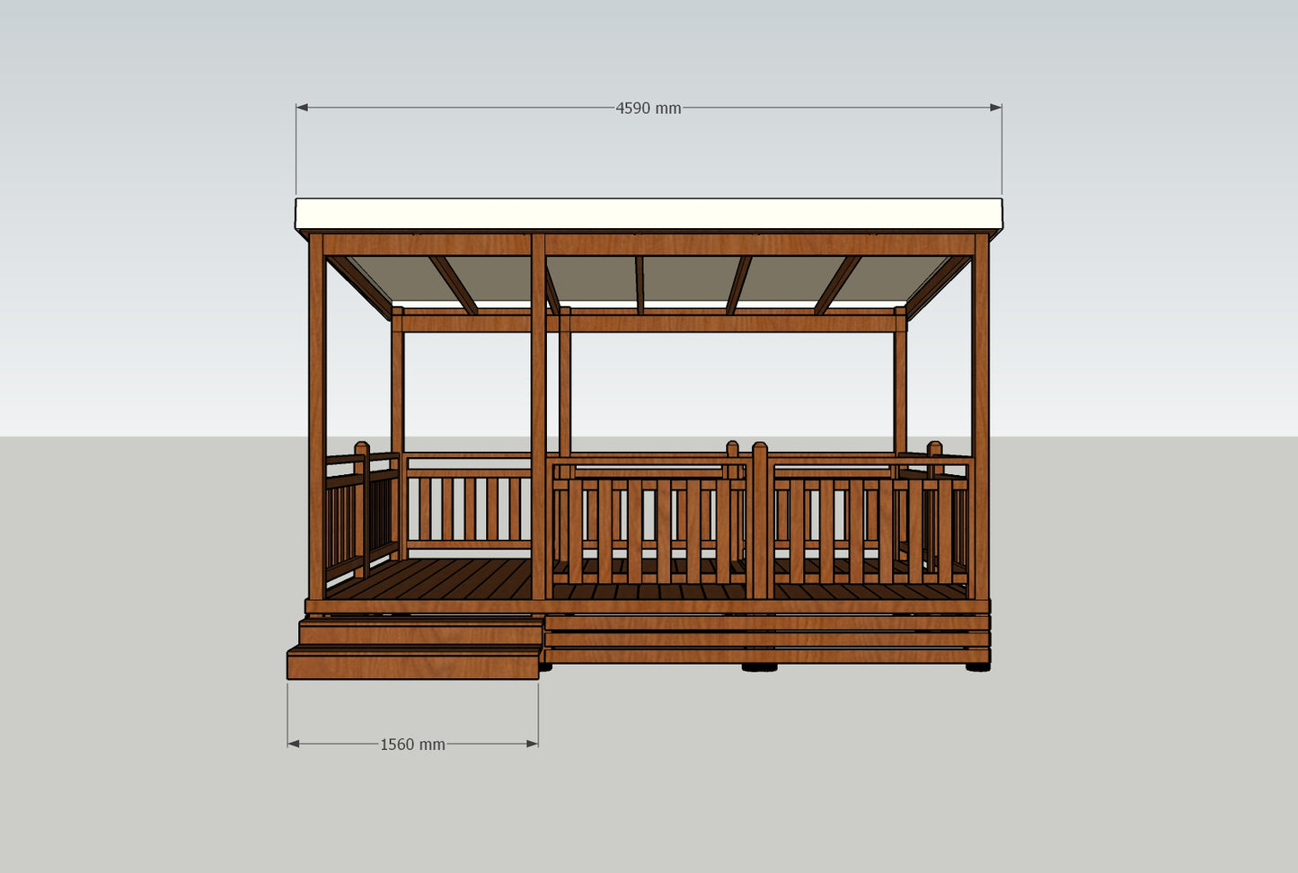 TERRASSE AUTOPRTEE + PERGOLA 4.50MX3M