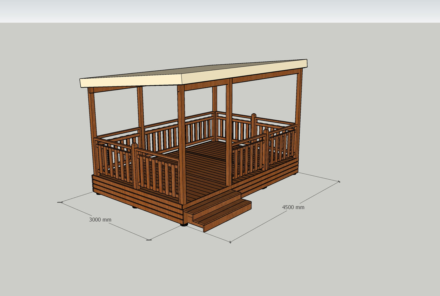 TERRASSE AUTOPRTEE + PERGOLA 4.50MX3M