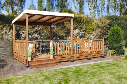 TERRASSE AUTOPORTEE 6M X 3M avec  PERGOLA 3MX3M