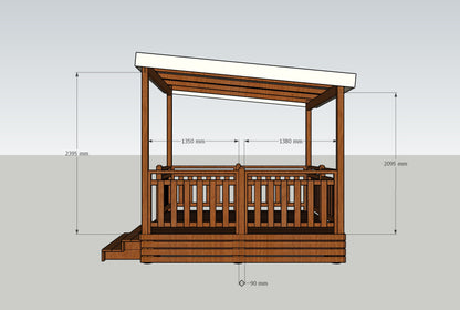 TERRASSE AUTOPORTEE + PERGOLA  3Mx3M