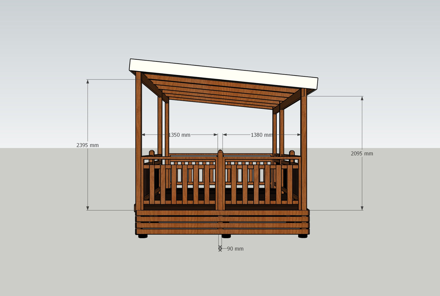 TERRASSE AUTOPRTEE + PERGOLA 4.50MX3M